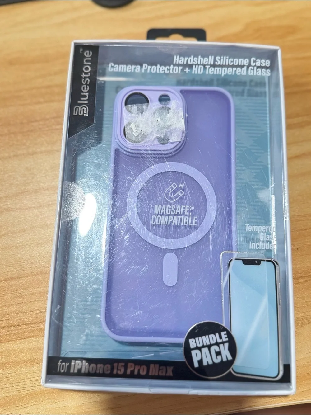 Purple Hardshell Silicone Phone Case with Camera Protector
